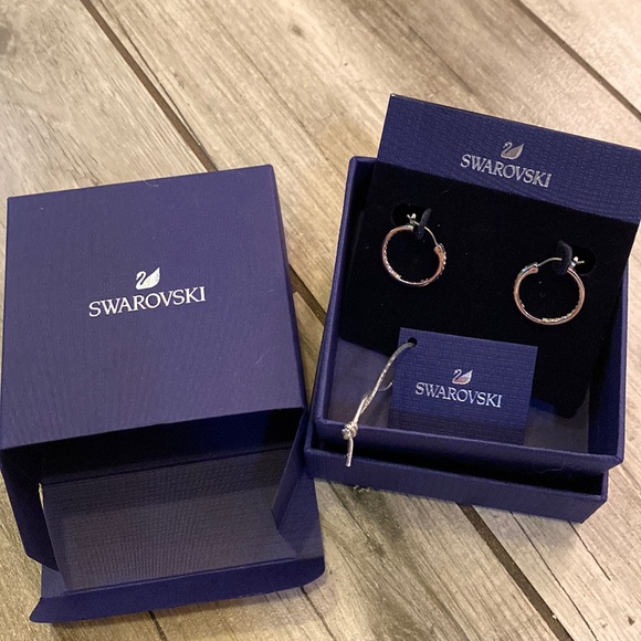Swarovski Jewelry - Swarovski Crystal hoop earrings